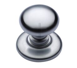 Heritage Brass Round Centre Door Knob, Satin Chrome