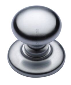 Heritage Brass Round Centre Door Knob, Satin Chrome