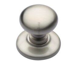 Heritage Brass Round Centre Door Knob, Satin Nickel