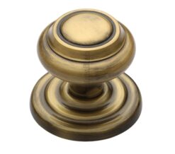 Heritage Brass Round Centre Door Knob, Antique Brass