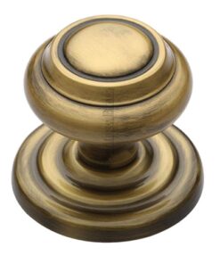 Heritage Brass Round Centre Door Knob, Antique Brass