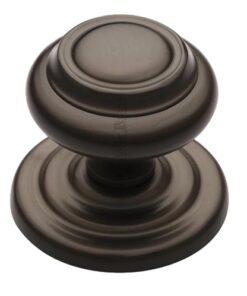 Heritage Brass Round Centre Door Knob, Matt Bronze