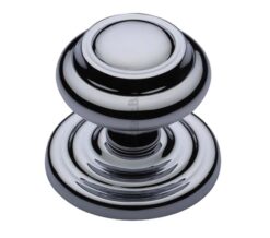 Heritage Brass Round Centre Door Knob, Polished Chrome