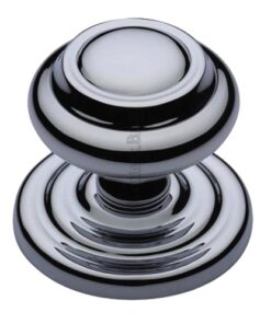 Heritage Brass Round Centre Door Knob, Polished Chrome