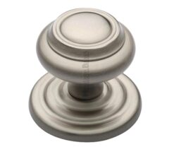 Heritage Brass Round Centre Door Knob, Satin Nickel