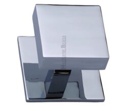 Heritage Brass Square Centre Door Knob, Polished Chrome