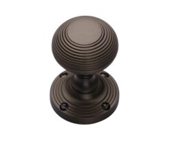 Heritage Brass Reeded Mortice Door Knobs, Matt Bronze  (sold in pairs)