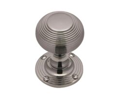 Heritage Brass Reeded Mortice Door Knobs, Polished Chrome  (sold in pairs)