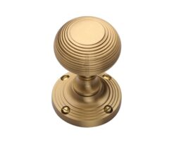 Heritage Brass Reeded Mortice Door Knobs, Satin Brass  sold in pairs)