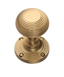 Heritage Brass Reeded Mortice Door Knobs, Satin Brass  sold in pairs)