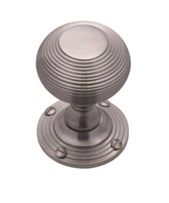 Heritage Brass Reeded Mortice Door Knobs, Satin Chrome  (sold in pairs)