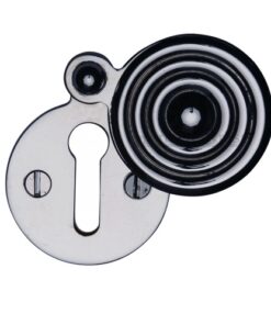 Heritage Brass Standard Round Reeded Covered Key Escutcheon, Polished Chrome
