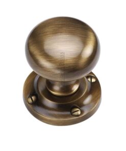 Heritage Brass Victoria Mortice Door Knobs, Antique Brass  (sold in pairs)
