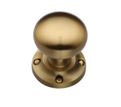 Heritage Brass Victoria Mortice Door Knobs, Satin Brass  (sold in pairs)