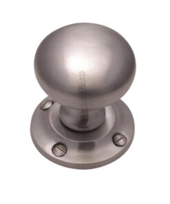 Heritage Brass Victoria Mortice Door Knobs, Satin Chrome  (sold in pairs)