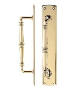 Renata Door Solid Brass Pull Handle on Backplate (Multiple Finish) & Dimensions 382mm x 64mm